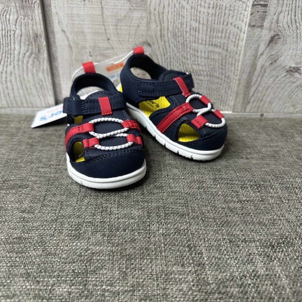 Carters Just One You Navy Red Royal Baby First Walker Shoes Sandals Size 4